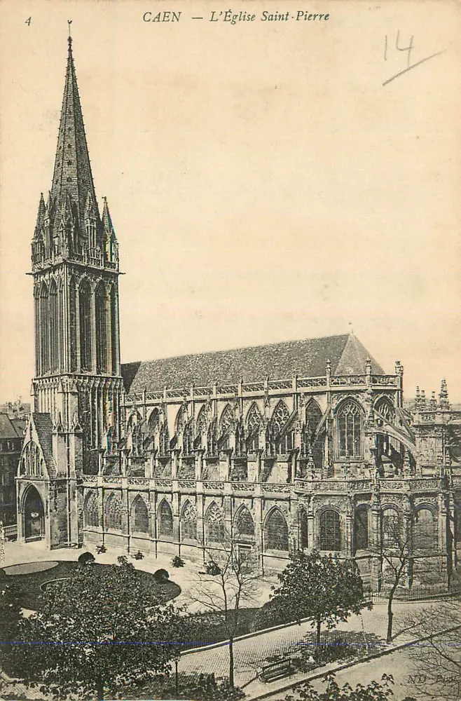 Caen — A Igreja de São Pedro — Bilhete postal antigo n°4 - Frente