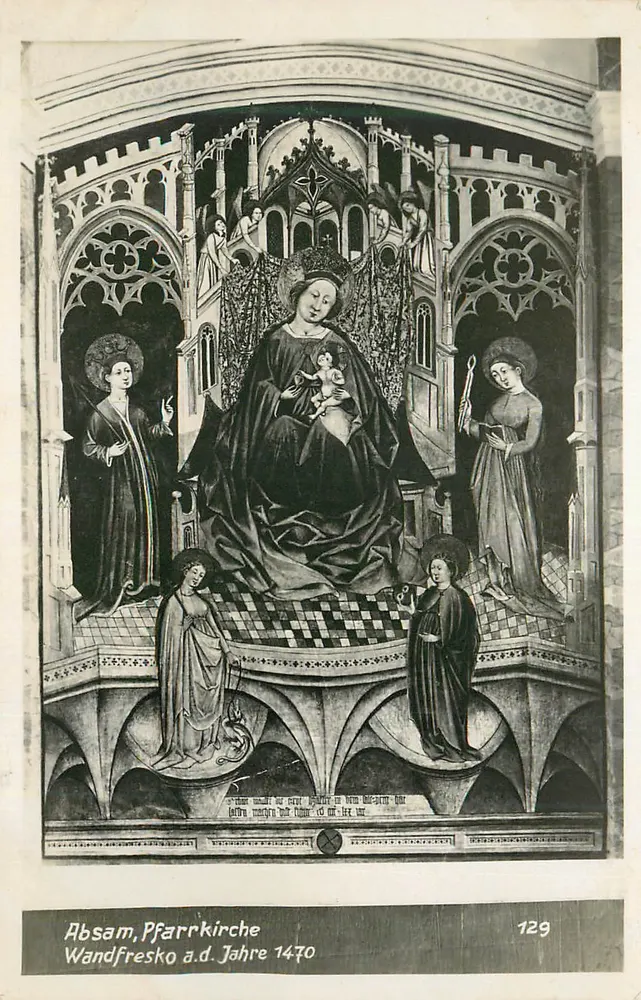 Absam, Igreja Paroquial — afresco de parede datado de 1470 — série 129 - Frente