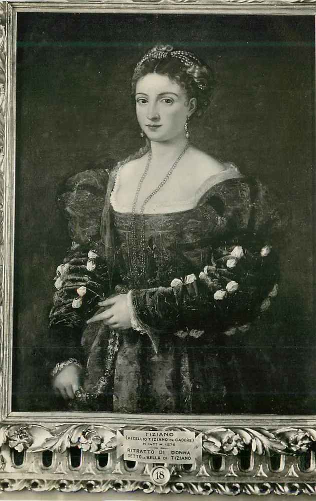 Retrato de mulher — atribuído a Tiziano — editor desconhecido, n° 18 - Frente