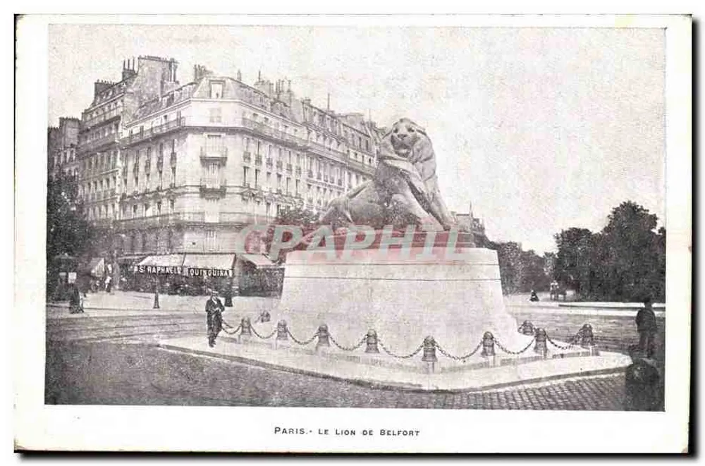 Paris - O Leão de Belfort — editor S. Raphael & Quinquina - Frente
