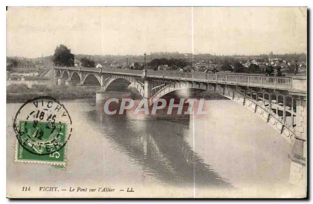 Vichy — De brug over de Allier — LL n°114 - Voorkant