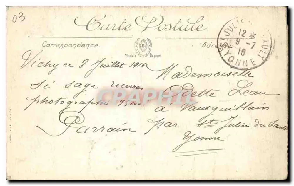 Vichy — Ein Eckchen des Parks und die überdachte Galerie — Edition C. Geniller - Rückseite