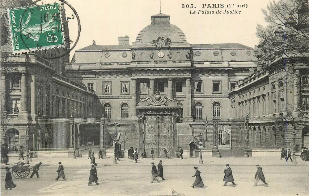 Paris (1º arrondissement) — O Palácio de Justiça — editor anônimo, n° 305 - Frente