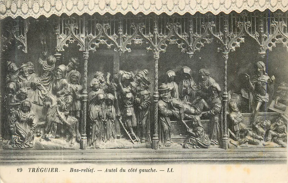 Tréguier — Bas-relief do altar do lado esquerdo — LL - Frente
