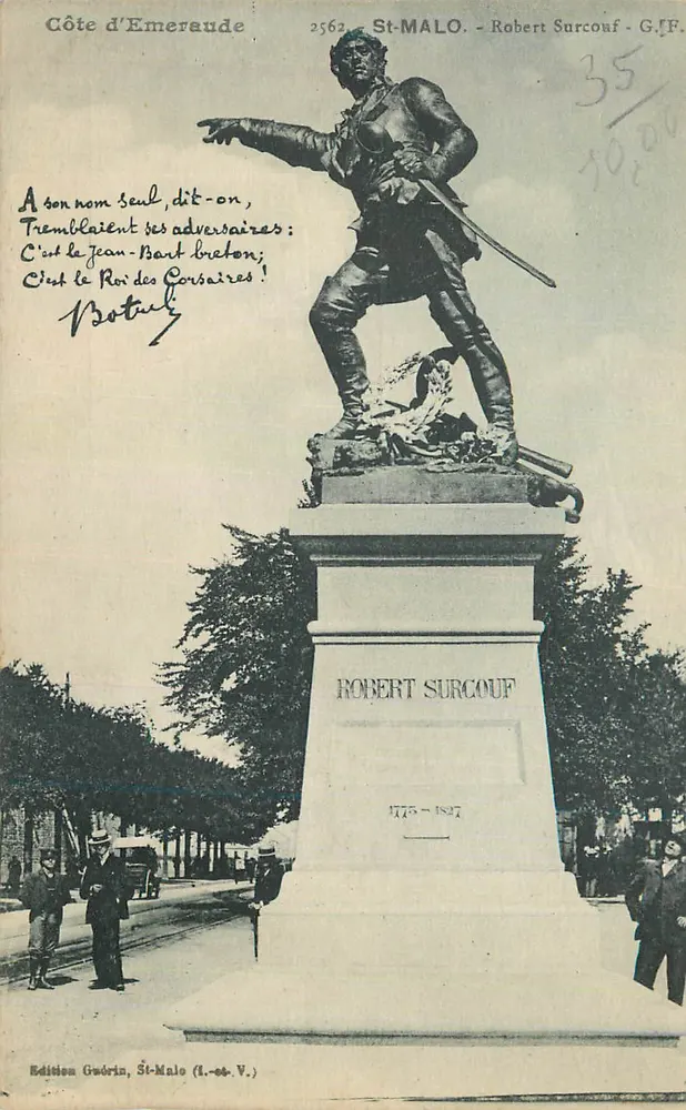 Estátua de Robert Surcouf em Saint-Malo — Edição Gudérin, n°2562 - Frente