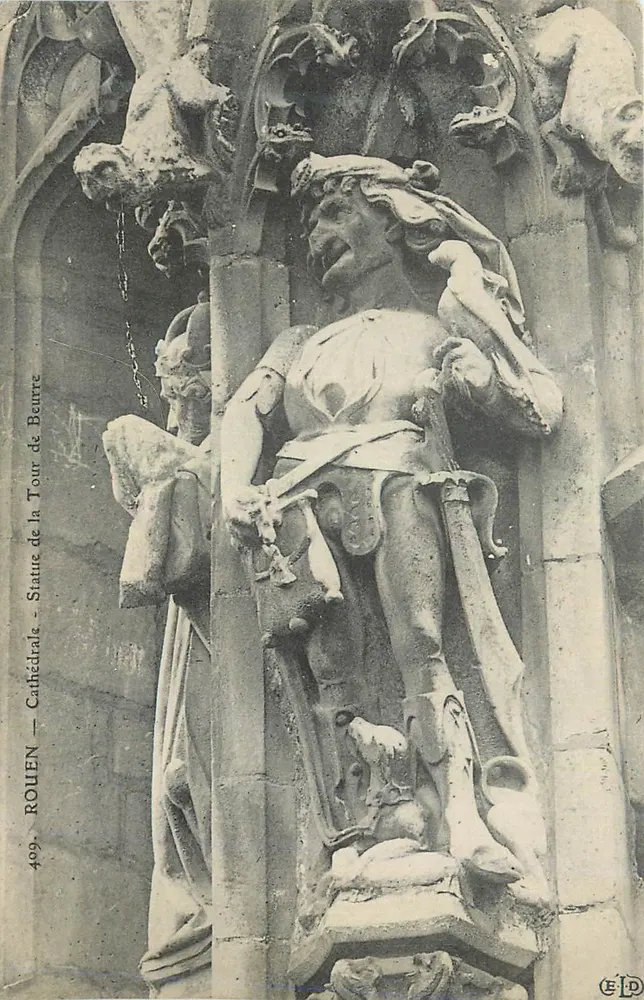 Statue de Bénure — Cathédrale de Rouen — Tour de la Cathédrale - Recto