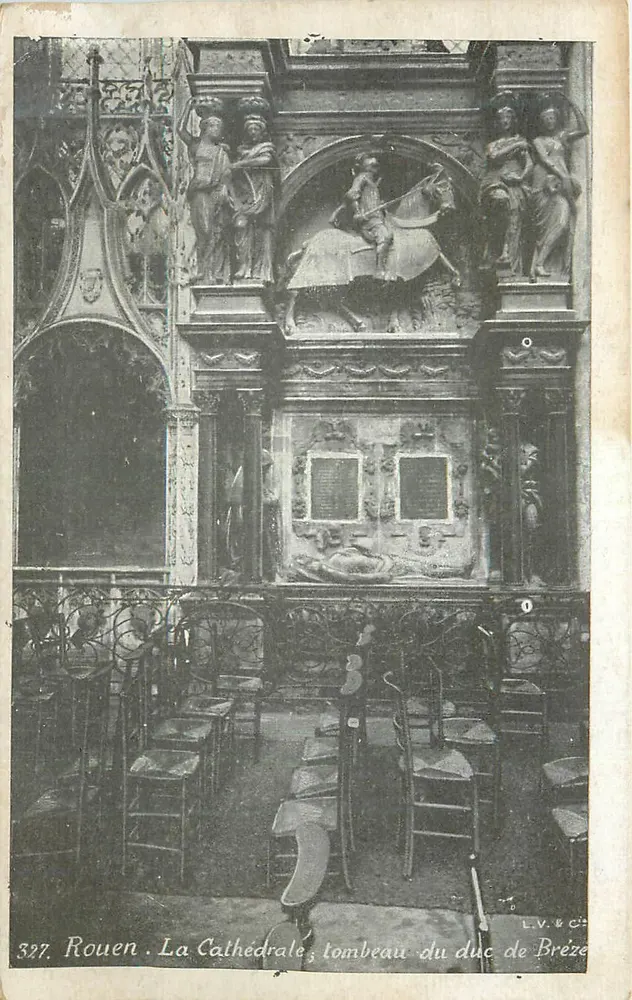 Rouen. La Cathédrale, tombeau du duc de Bréze — L.V. & Cie, n° 327 - Recto