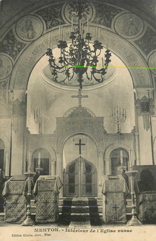 Menton — Interior da Igreja Russa — Edição Giletta, Nice - Frente