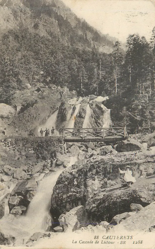 A Cascata de Lutour — Cauterets — editor BR, n° 1288 - Frente