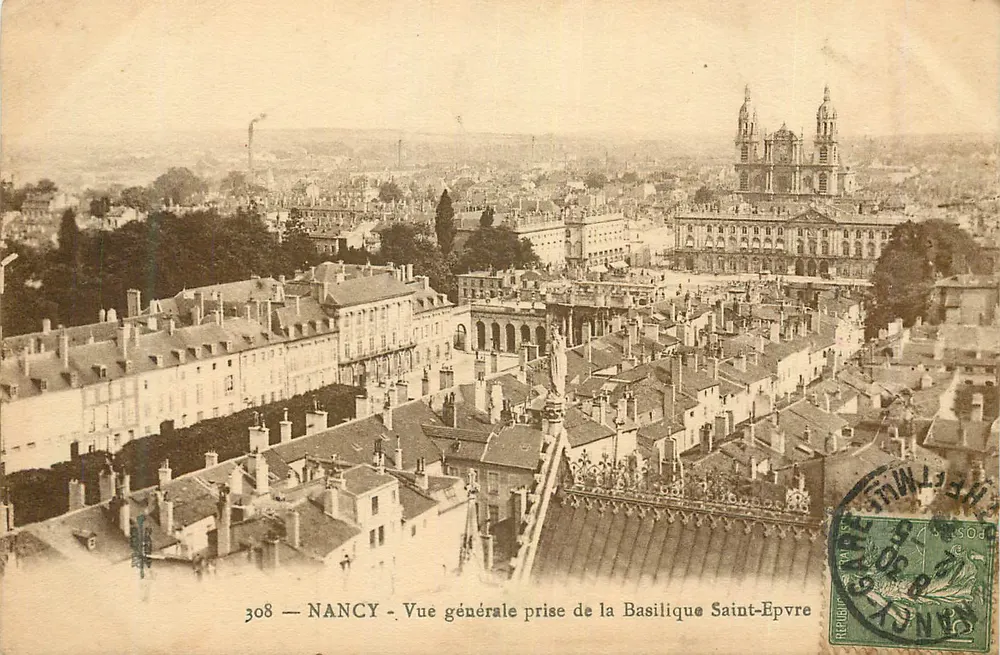 NANCY — Vista geral tirada da Basílica de São Epvre — Editor: NANCY, n° 308 - Frente