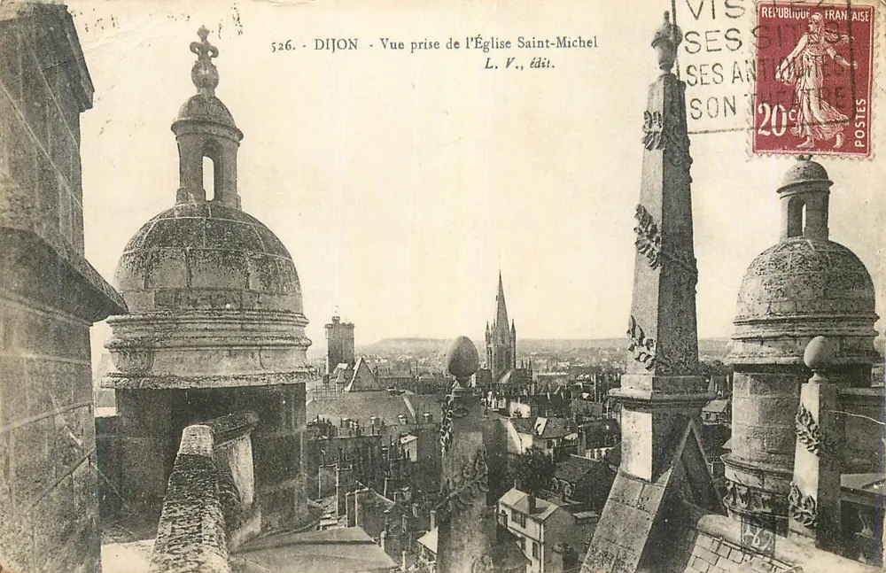 Dijon — Aussicht vom Kirchhof Saint-Michel — L. V., Verlag - Vorderseite