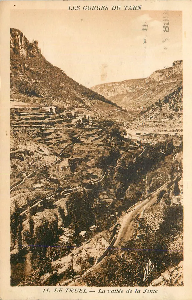 Les Gorges du Tarn — Le Truel — La vallée de la Jonte — éditeur APA, n°14 - Recto