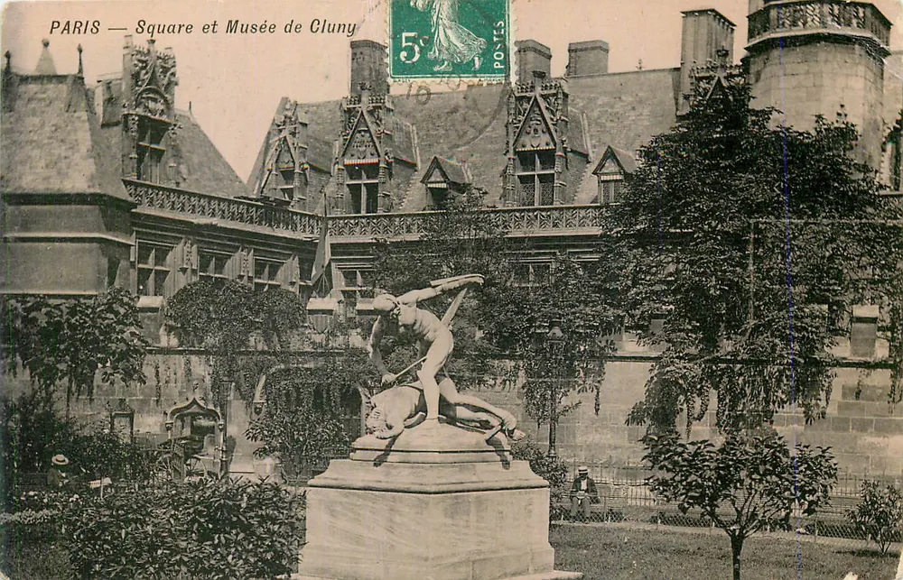 Paris — Praça e Museu de Cluny — editor não visível - Frente