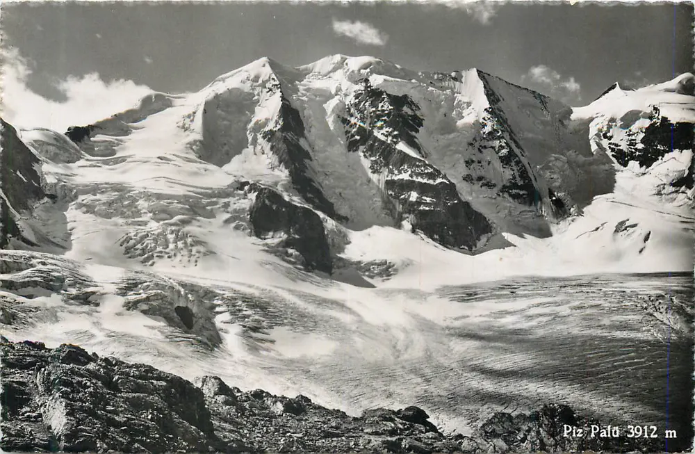 Piz Palü — cume nevada — Piz Palü 3912 m - Frente