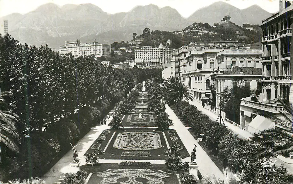 Sommergarten in Monaco — Panoramablick — Verlag Munier - Vorderseite