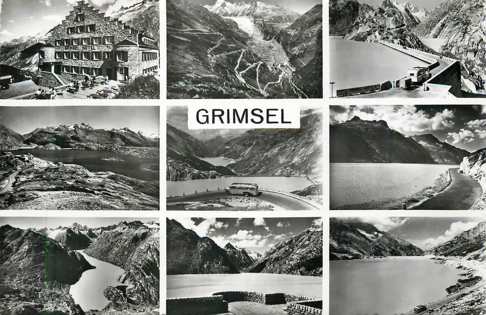 Grimsel — Hotel Grimsel, barragem e lago — editor não visível - Frente