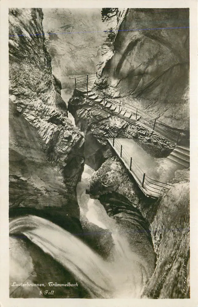 Lauterbrunnen, Trümmelbach — 5. Fall — editor não visível - Frente