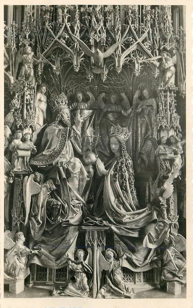 Altar real da catedral de Strasbourg — escultura gótica — editor não visível - Frente