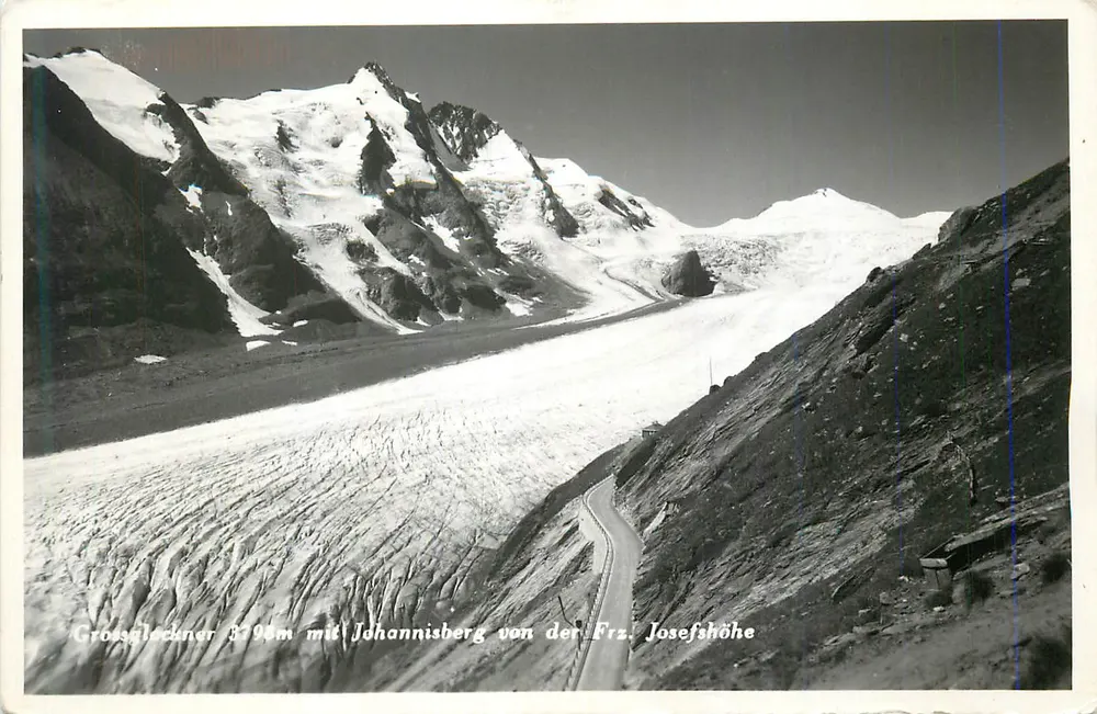 Grongleckner 3790m con Johannisberg dalla Frz. Josefshöhe — vista del ghiacciaio - Recto