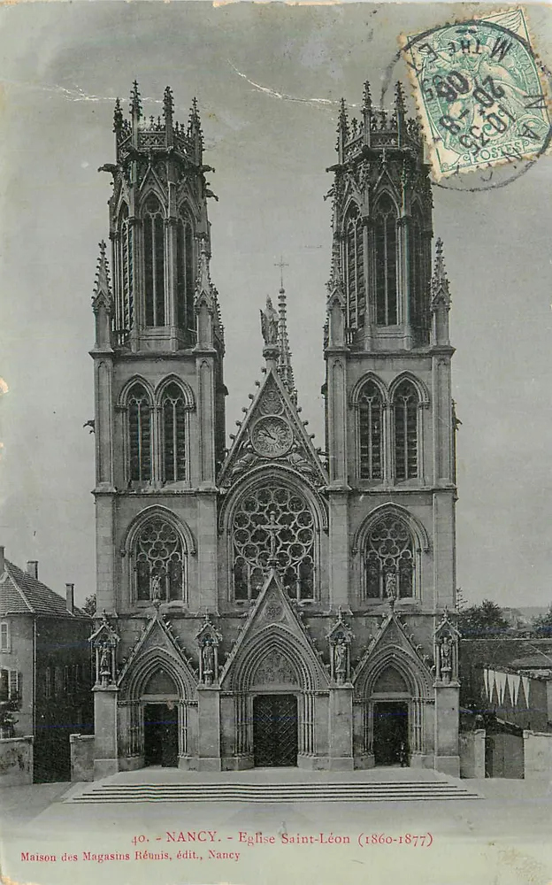 NANCY - Igreja de São Léon (1860-1877) — Maison des Magasins Réunis, editor, Nancy - Frente