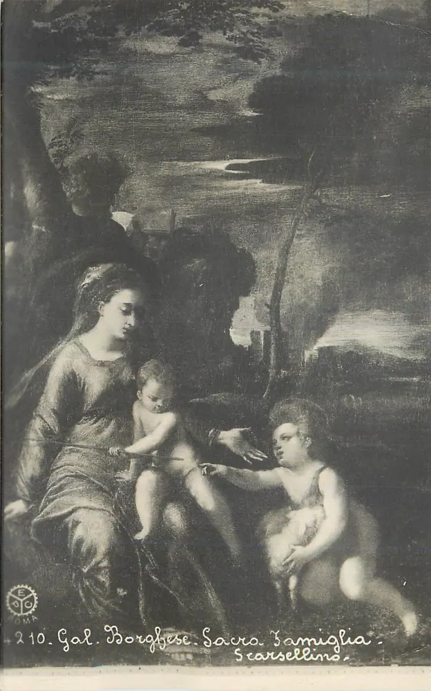 Heilige Familie — Galerie Borghese — Scarsellino — Rom - Vorderseite