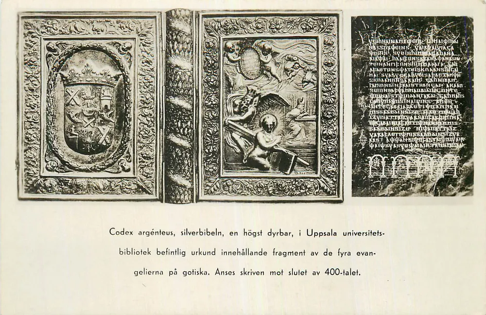 Codex Argenteus, Silberbibeln — gotischer Fragment aus dem 4. Jahrhundert — Uppsala-Universitätsbibliothek - Vorderseite