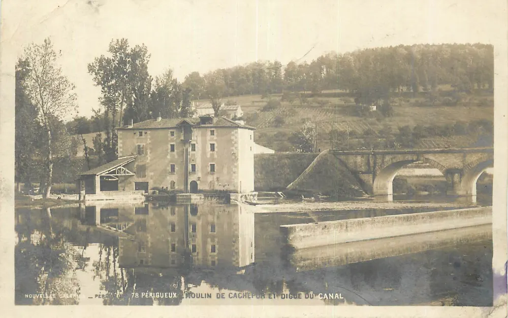 Périgueux — Moulin de Cachefor et digue du canal — éditeur Périgueux 78 - Recto