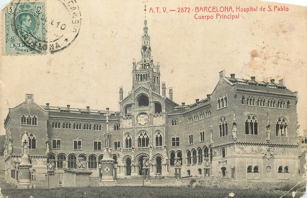 Barcelona, Hospital de S. Pablo — Hauptgebäude — A.T.V. 2872 - Vorderseite