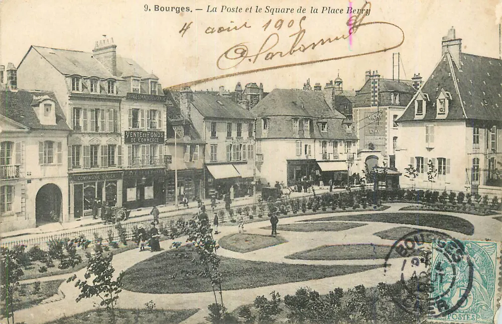Bourges — La Poste y el Cuadrado de la Place Berry — Compagnie Saver - Anverso