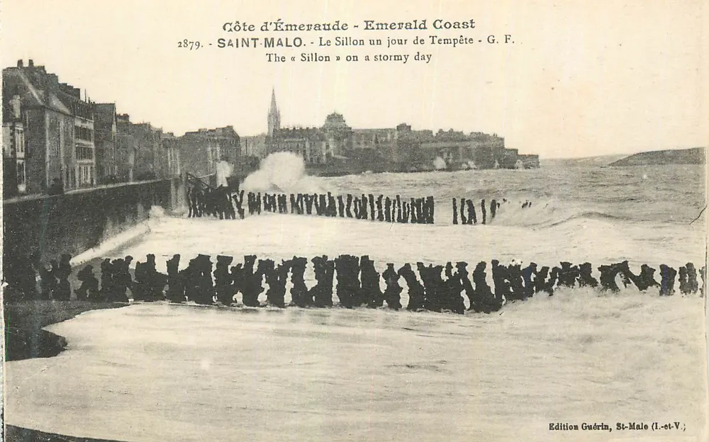 Saint-Malo - Der Sillon an einem Sturmtag - Edition Guérin - Vorderseite