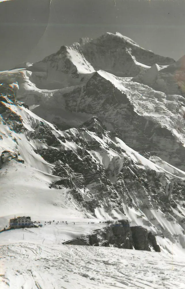 Monte Branco — vista panorâmica nevada — editor desconhecido, número de série ilegível - Frente