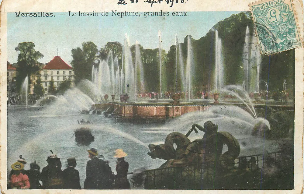 Versailles — Le bassin de Neptune, grandes eaux. - Recto