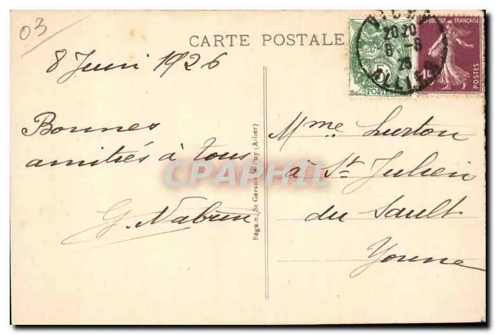 Vichy — Les Quais de l'Allier und l'Embarcadère du Golf — Idéal, n° 424 - Rückseite