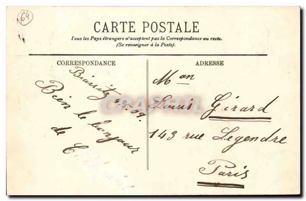 Biarritz — L'Église Sainte-Eugénie et l'Hôtel d'Angleterre — LL. — N° 119 - Verso