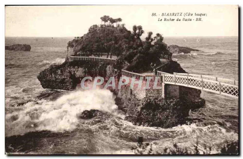 Biarritz (Côte basque) — Le Rocher du Basta — Bloc Frères, Bordeaux, n°86 - Frente