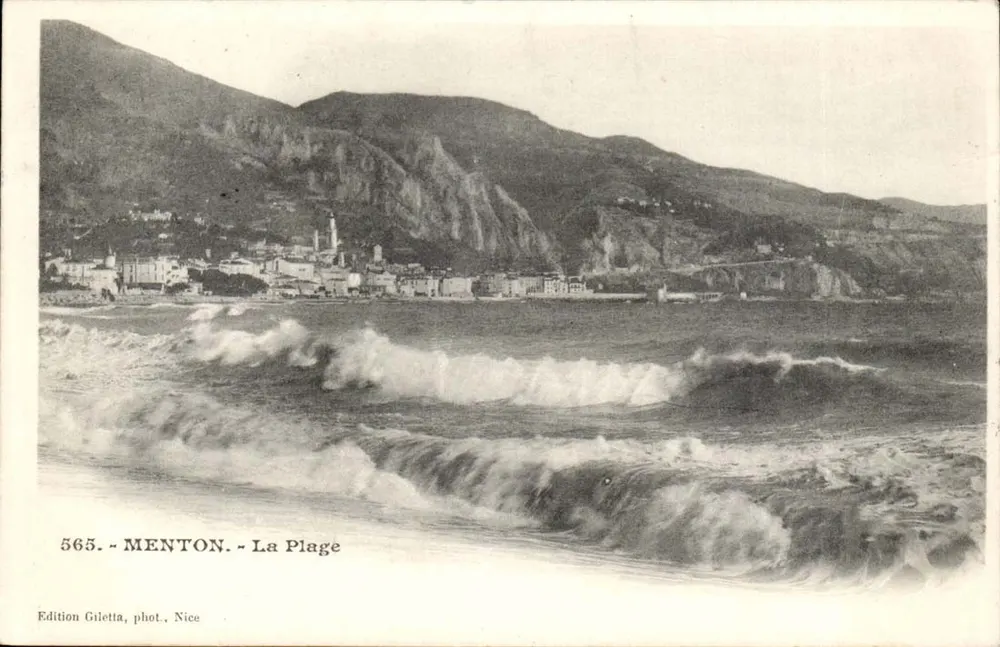Menton - A Praia — Edição Giletta, fot. Nice, n° 565 - Frente