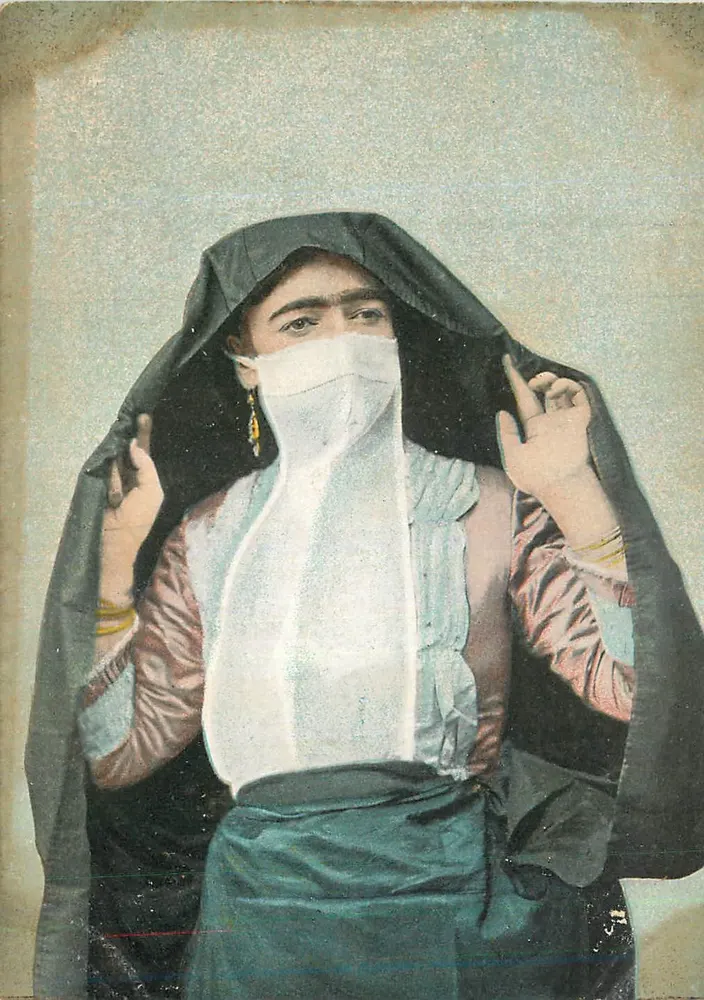 Mulher encapuzada — Egito — editor desconhecido, número de série não legível - Frente