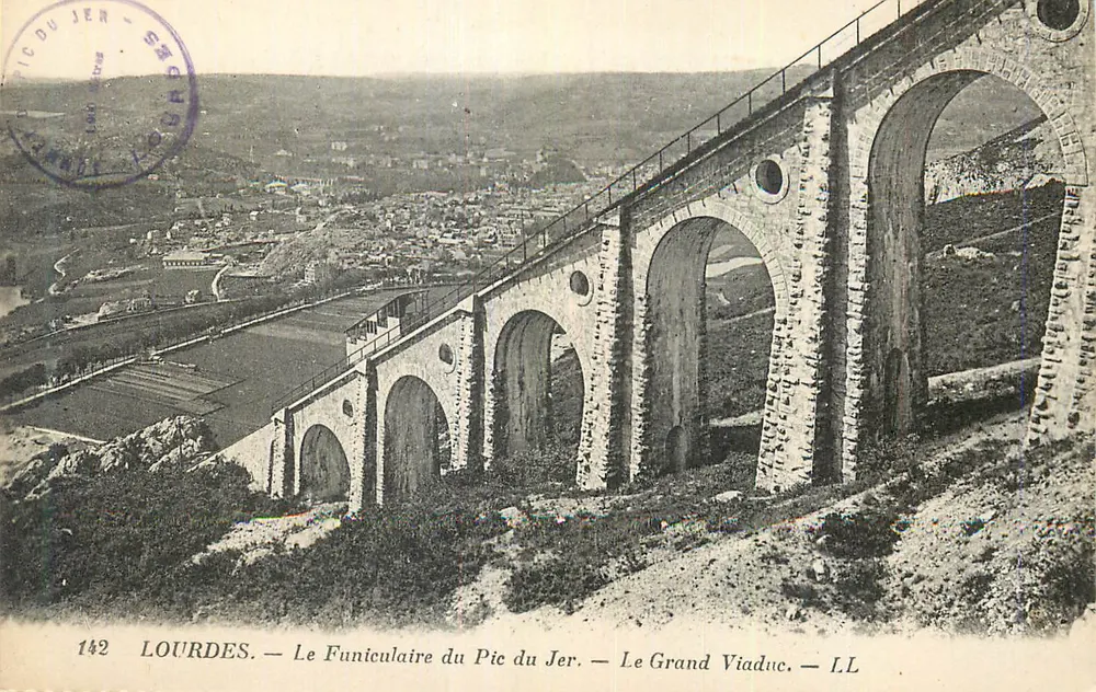 Lourdes — Der Seilbahn Pic du Jer — Der Große Viadukt — LL - Vorderseite
