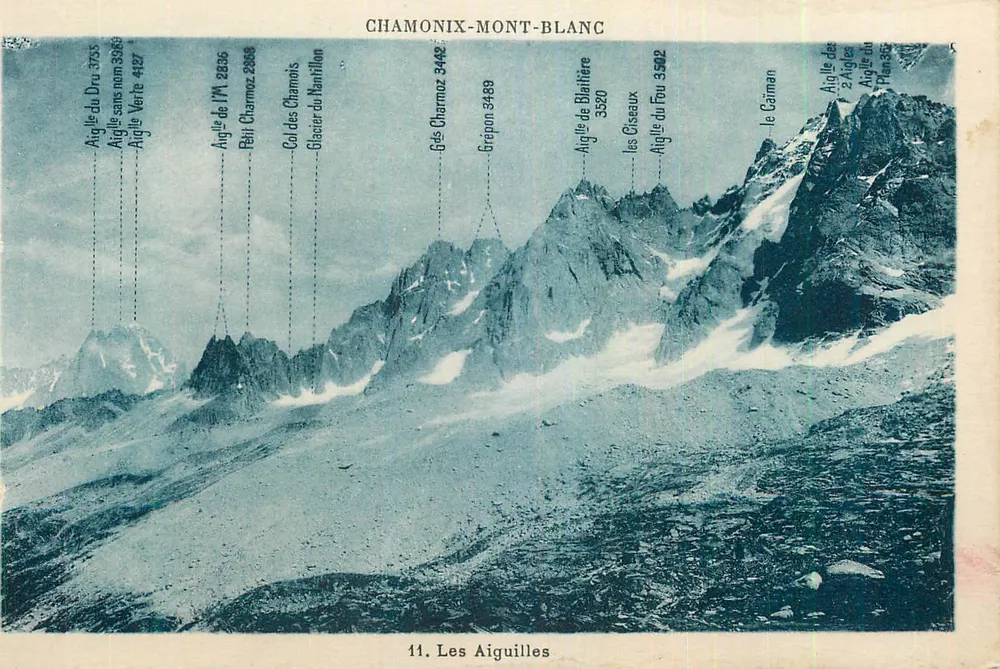 As Agulhas — Chamonix-Mont-Blanc — Editor não identificado, número de série 11 - Frente