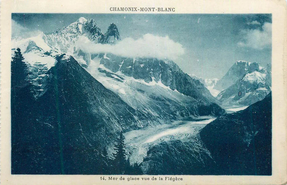 Chamonix-Mont-Blanc — Mer de glace, Ansicht von der Flégère — Verlag IMPRIMÉ SUR LA CARTE, Nr. 14 - Vorderseite