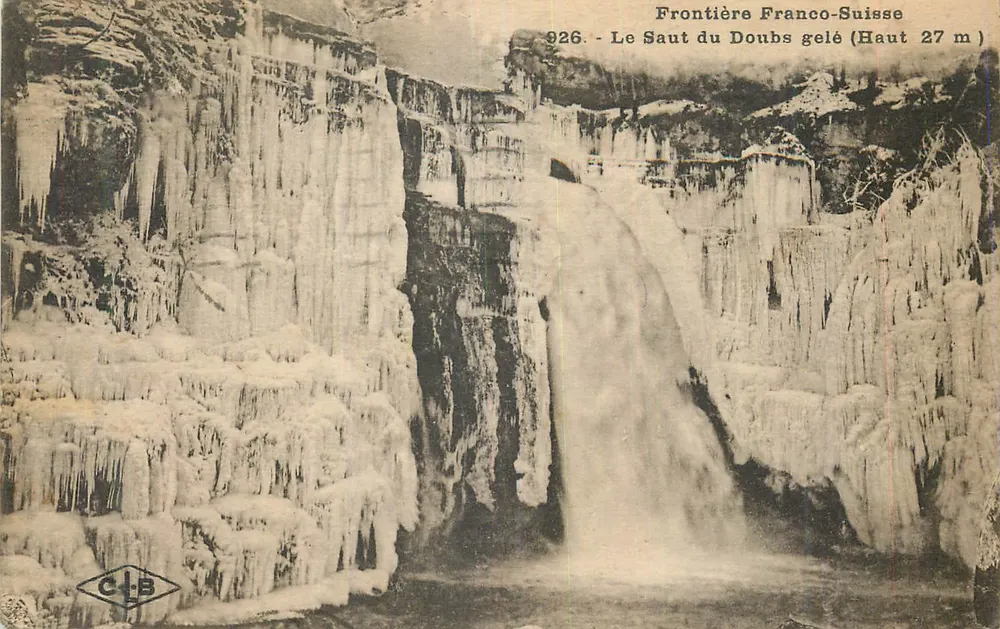 Grenze Frankreich-Schweiz — Der gefrorene Doubs-Sturz (Höhe 27 m) — C4-B n°926 - Vorderseite