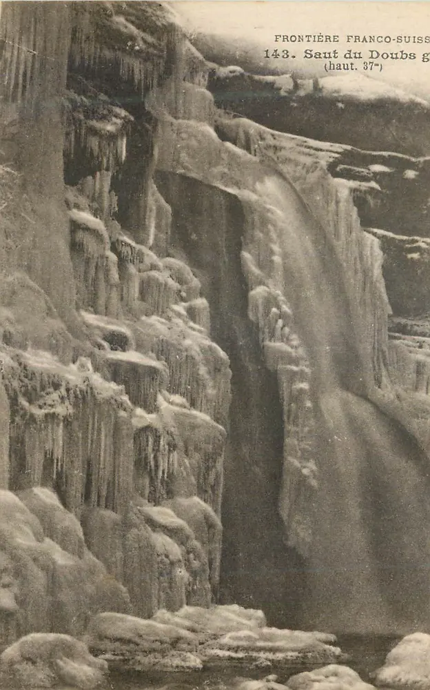 Grenze Frankreich-Schweiz — Gefrorene Doubs-Wasserfälle — n° 143 - Vorderseite