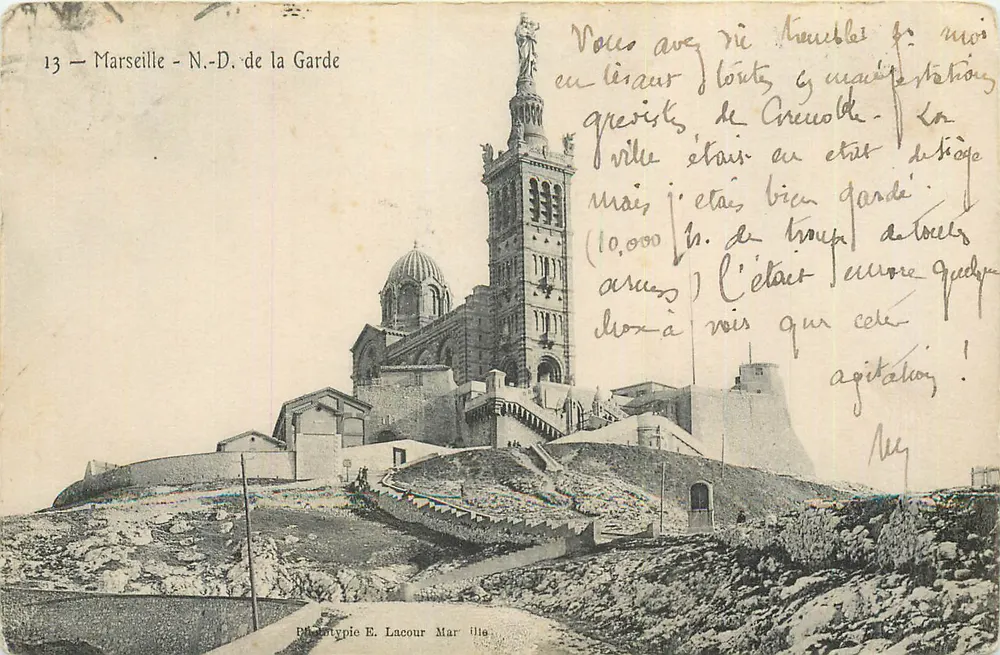 Marseille - Nossa Senhora da Guarda — Fototipia E. Lacour Marseille - Frente
