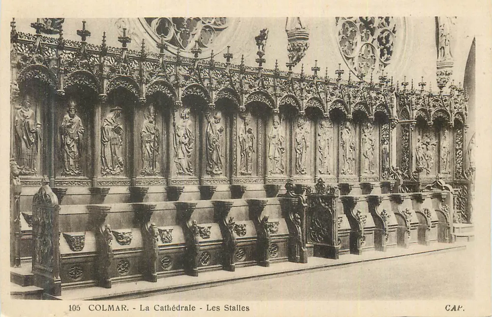 Colmar - A Catedral - As Stalles - Frente
