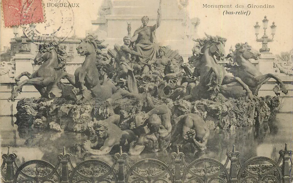 Monumento dos Girondinos (baixo-relevo) — Bordeaux — editor não visível - Frente