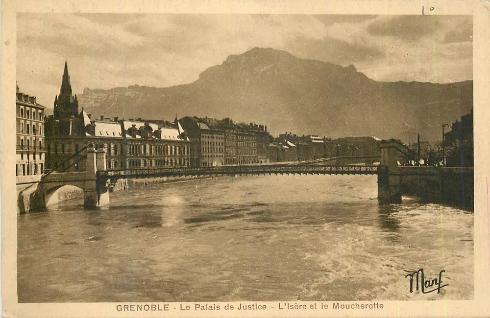 Grenoble - Le Palais de Justice - L'Isère et le Mouche rotte — Marf - Recto