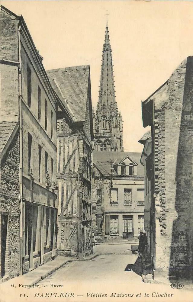 Harfleur — Viejas Casas y el Campanario - Anverso