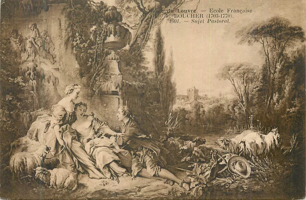 Louvre-Museum — Französisch Schule — P. BOUCHER (1703-1770) — Pastorales Motiv — 1001 - Vorderseite