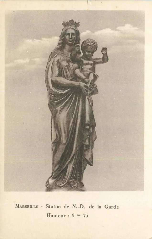 Marseille - Statue de N.-D. de la Garde — Hauteur : 9 m 75 - Frente