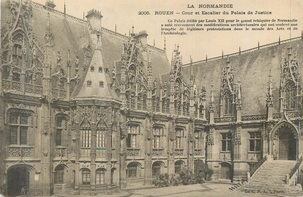 Rouen — Cour und Escalier des Palais de Justice — Normandie - Vorderseite